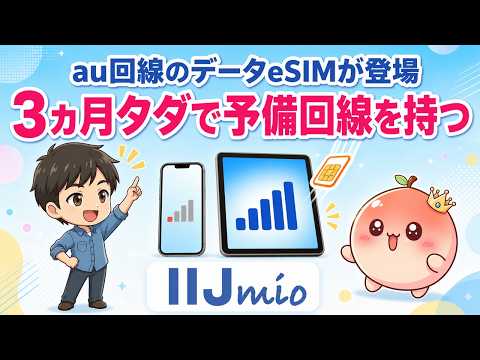 【11月4日まで】IIJmioのデータeSIMが最大3ヵ月0円!au回線で2枚目の副回線を持つ方法